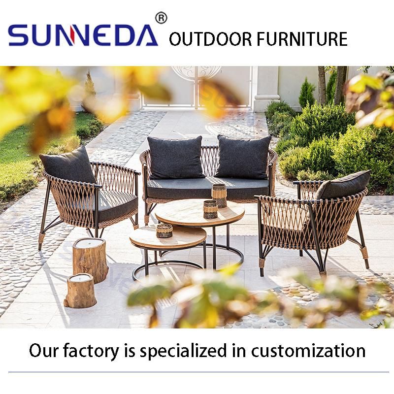 Patio Bistro Garden Outdoor Furniture Aluminum Double Sofa Seat