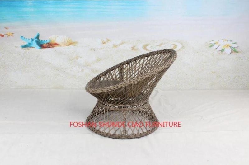 Leisure Garden Hotel Resort Courtyard Half Rattan Chair with Cushion