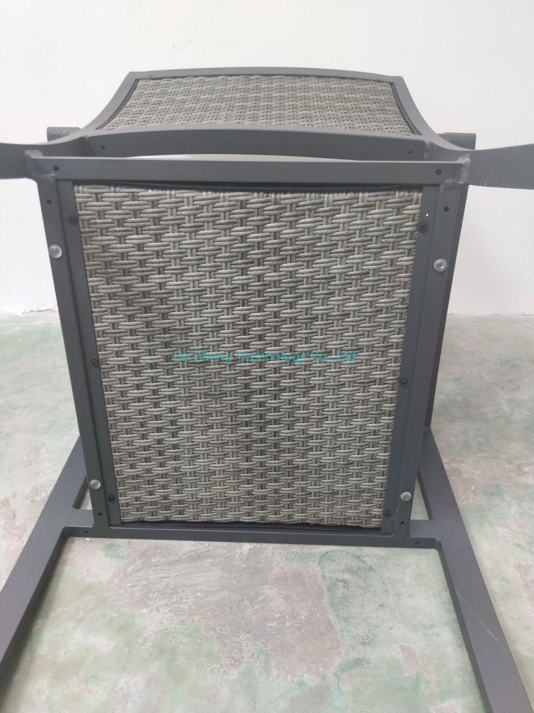 Patio Garden Aluminium Leisure Rattan with Plastic Wood Arm Chair Modern Furniture