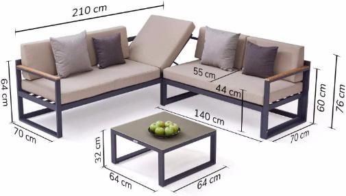 Wholesale Metal Aluminum Balcony Functional Combination Sofa Set