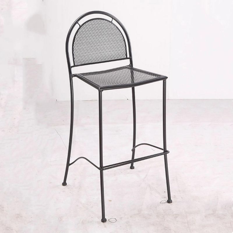 Flat Armchair Us Popular Restaurant Dining Room Iron Furniture Outdoor Steel Wire Chair