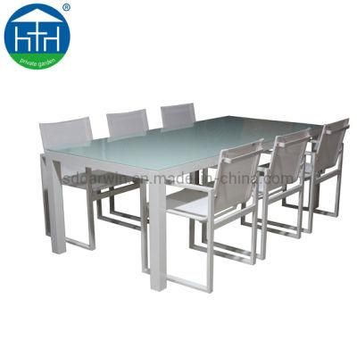 Factory Direct Sale Outdoor Patio Furniture of Mesh Chairs and Plastic Wood Table