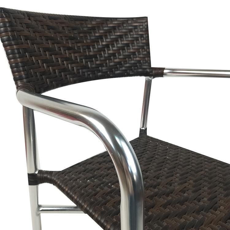 Commercial Durable Rattan Outdoor Bar Bistro Rain Proof Arm Chair