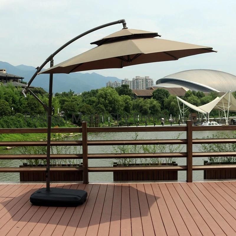 Outdoor Garden Marble Roman Folding Cantilever Parasols Patio Banana Umbrellas