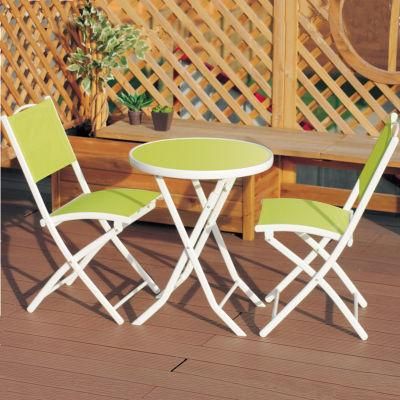 3 Pieces Steel Frame Folding Table and Chair Sets