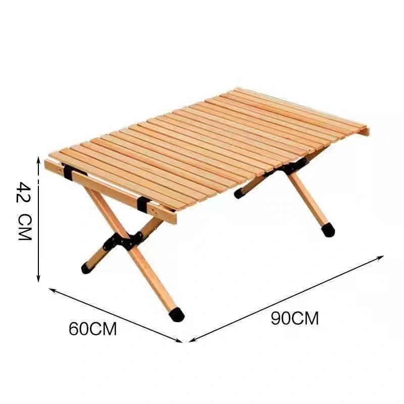 Outdoor Camping Picnic Garden Barbecue Handy Folding Table Solid Wood Furniture