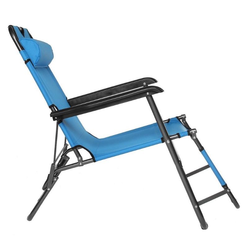 Outdoor Folding Adjustable Beach Lounge Chair Terrace Chair with Cushion Bed Camping Chair Wyz19551