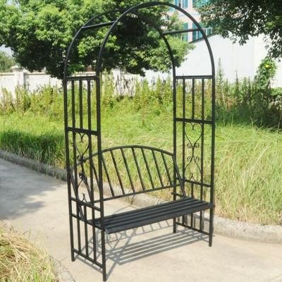 Hot Selling Wrought Iron Garden Bench with Archway