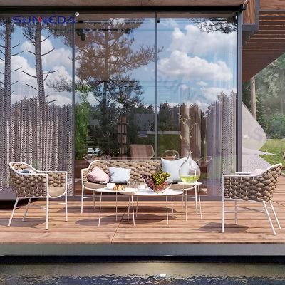 Commercial Outdoor All-Weather Best Selling Leisure Aluminium Alloy Metal Webbing Sofa Furniture