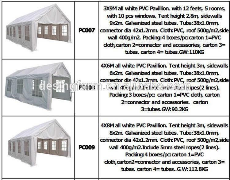 Hot Sale Outdoor PE PVC Pavillion Party Wedding Tent