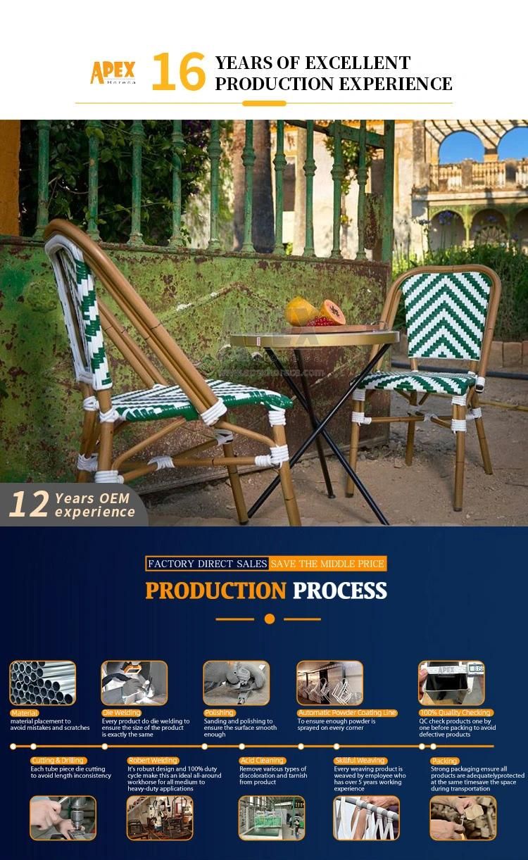 Wholesale Outdoor Balcony Aluminum Bamboo Look Wicker Rattan Chair