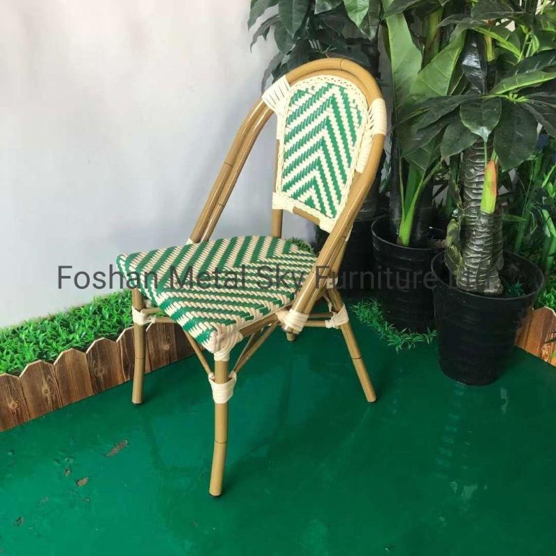 Outdoor Aluminum Wooden Garden Hotel Patio Rope Teslin Rattan Chair