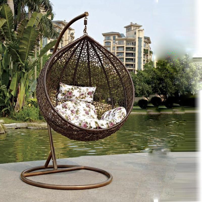 Modern Balcony Hotel Swivel Rolling Rattan Garden Hanging Swing Chair