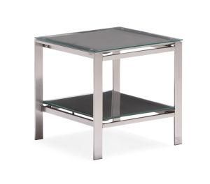 Outdoor/Indoor Side Table with Glass Top