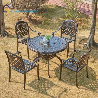 Good Price Die Cast Aluminum Outdoor Furniture Garden Dining Table with 4 Chair