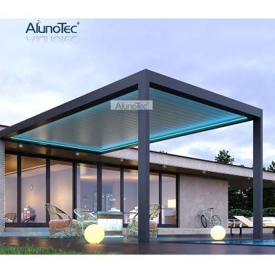 China Manufacturers Sun Louver Perfola Retractable Canopy Enclosure Gazebo With Sunscreen
