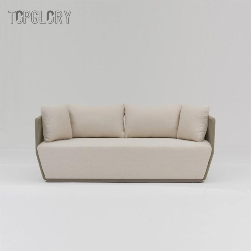 New Arrive Patio Garden Outdoor Luxury Hotel Aluminum Rope Sofa