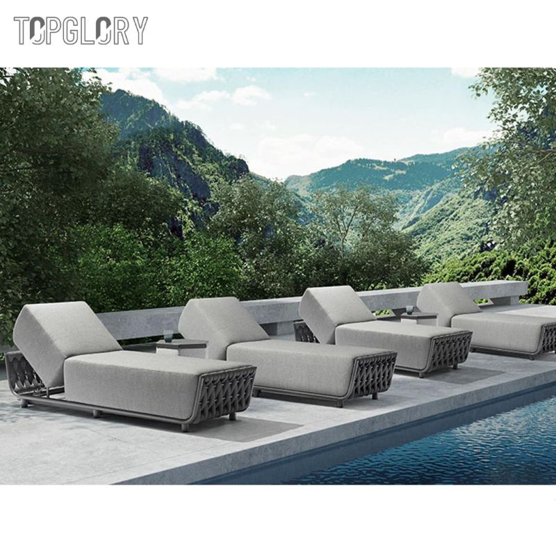 New Design Series Aluminium Frame Rope Textilene Leisure Chaise Outdoor Sun Lounger Furniture