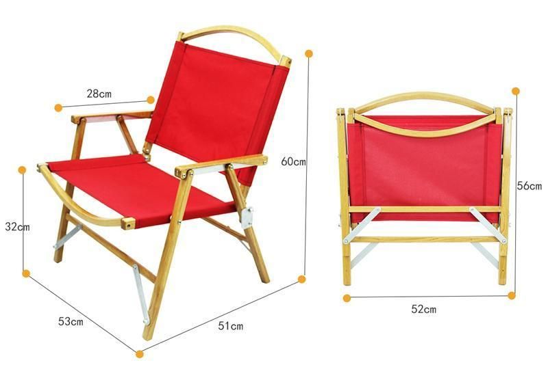Home Leisure Recliner Wooden Canvas Folding BBQ Chair