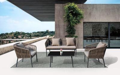 Moderncustomized Outdoor Rope Sofas Set with Cushion Sectional Sofa Manufacturer Garden Patio Sofas Furniture