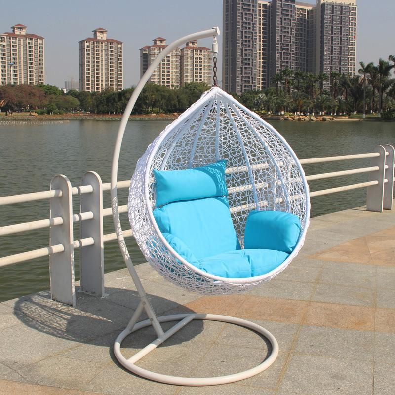 Indoor Adult Rattan Wicker Hanging Double Seat Garden Swing Chair