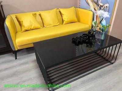 Office Sofa, Meeting Guests, Discussing Business, New Chinese-Style Office, Economical Full-Equipped Sofa, Three-Person Coffee Table Combination