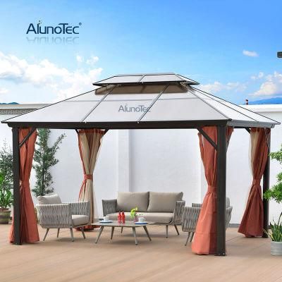 Unique Design Solid Canopy Pergola Polycarbonate Roofing Hardtop Balcony Gazebo Kits For Courtyard
