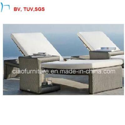 Rattan Patio Furniture Single Sun Lounger with Cushion (CF993L)