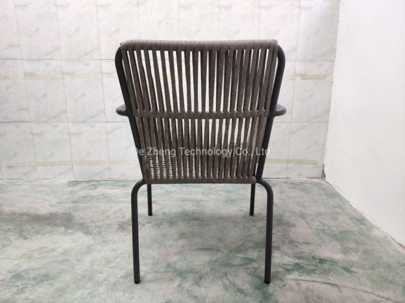 Garden Outdoor Restaurant Rope Chair for Hotel Dining with Waterproof Cushion