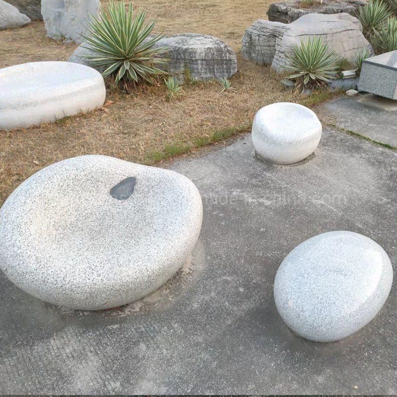 Handmade Granite Stone Outdoor Garden Decorative Curve Polish Bench Chair for Landscape