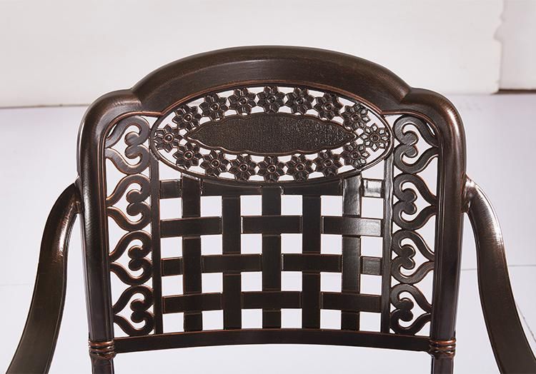 Patio Antique Metal Frame Chair Outdoor Restaurant furniture with 4 Seaters