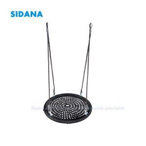 Outdoor Round Metal Spider Web Swing with Adjustable Hanging Rope
