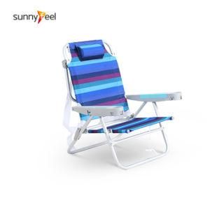 5 Position Folding Chair Aluminum Beach Chair with Backpack Beach Chair