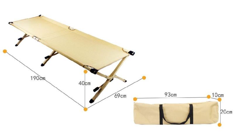 Wood Coating Steel Metal Portable Folding Bed