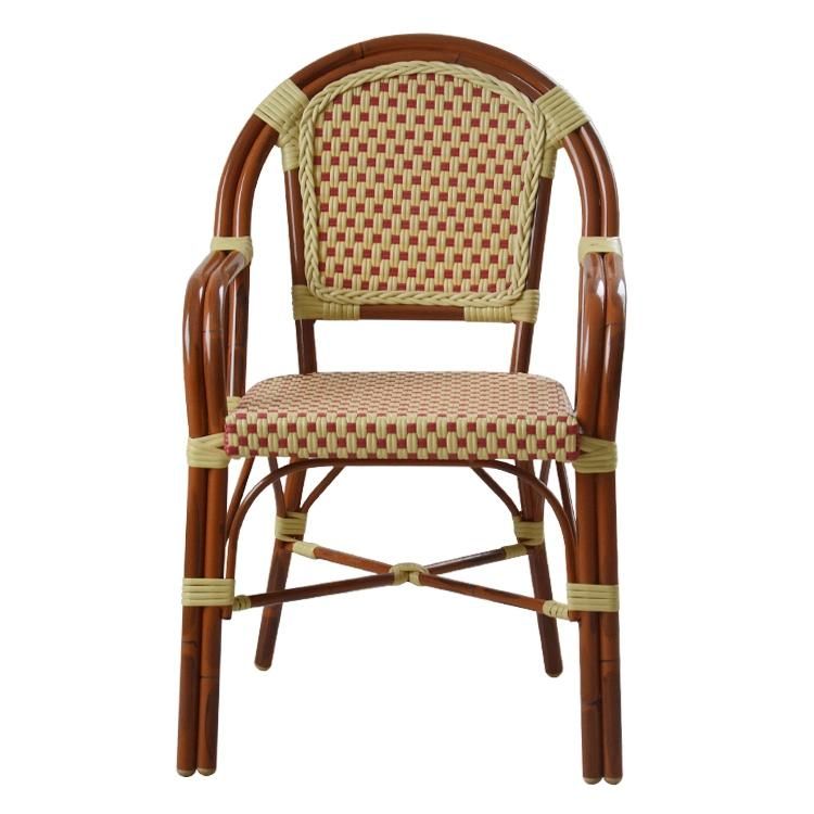 Restaurant Garden Patio Outdoor Dining Stackable PE Rattan Bistro Chair