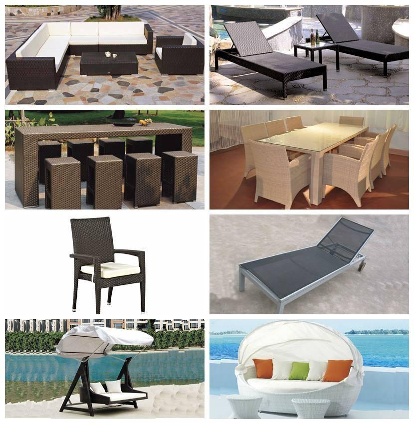 Cheap Outdoor Furniture PE Rattan Sun Lounger