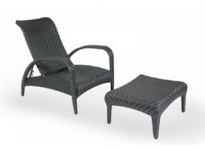 Outdoor Garden Rattan Wicker Furniture Chaise Lounge Sofa Set Footrest