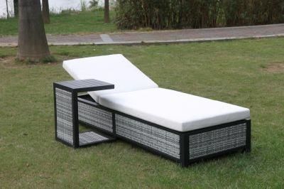 China Modern Rattan Chaise Lounge Pool Cushioned Sun Lounger Garden Beach Furniture