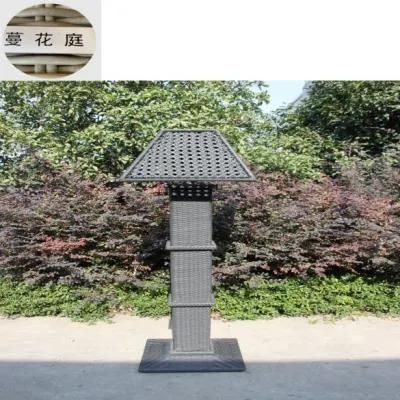 Outdoor Garden Furniture Gray Rattan Lamp