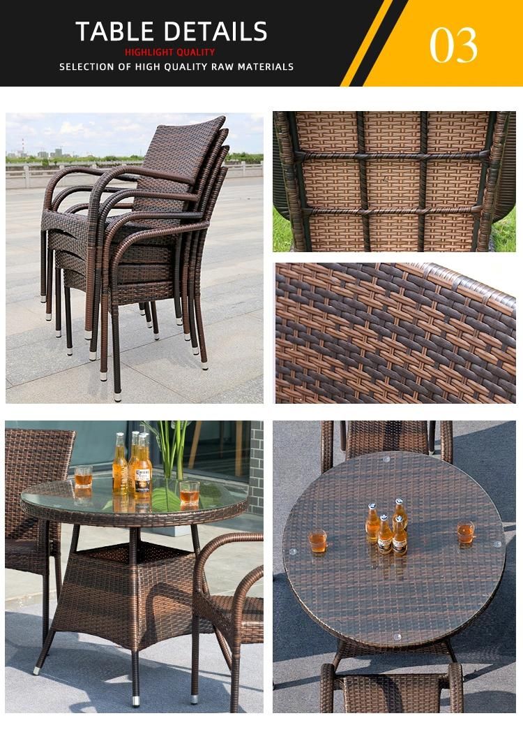 Restaurant Wicker/Rattan Outdoor Swimming Pool Furniture Garden Tables and Chairs