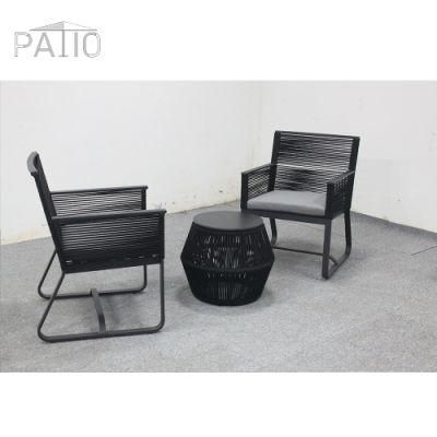 Small Patio Furniture Waterproof Cushions Outdoor Restaurant Chair with Teak Armrest