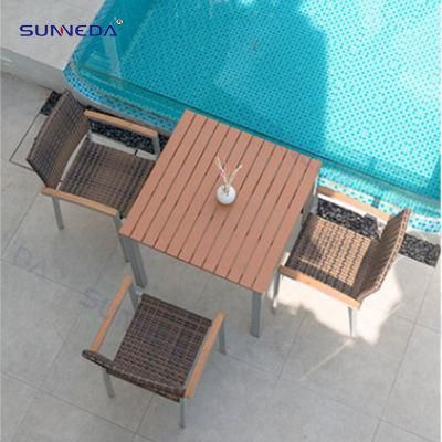 Outdoor Furniture Modern Garden Table Aluminum Plywood Patio Leisure Chair Sets