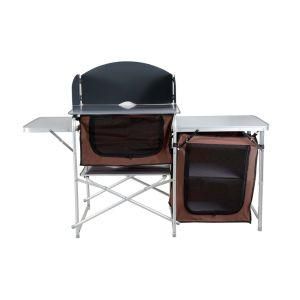 Outdoor Camping Cupboard Folding Multi-Function Aluminum Mobile Cabinet Kitchen Picnic Table Windshield