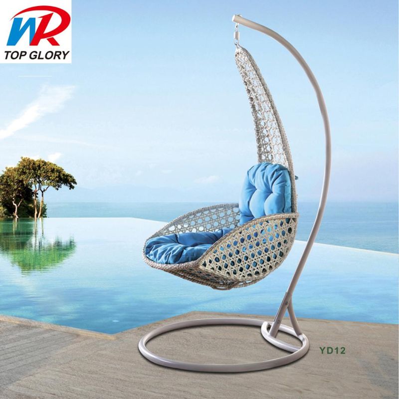 Rattan Outdoor Patio Swings Chair Wicker Adult Hanging Chair with Stand