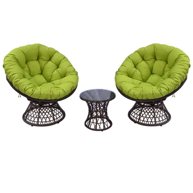 Garden Patio Leisure Rattan Portable Rotary Chair with 360-Degree Swivel