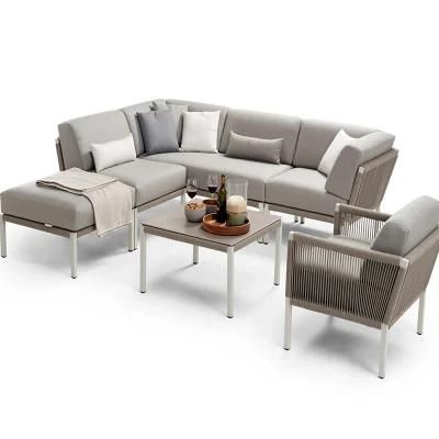 Factory Custom Outdoor Furniture with Soft Cushion Living Room Villa Garden Sofa Set