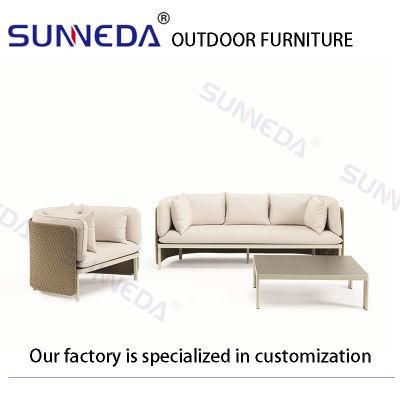 Factory Directly Sell Aluminium Alloy Metal PE Rattan Outdoor Sofa Furniture