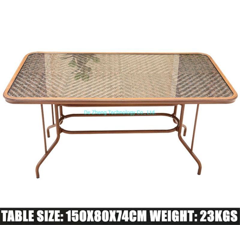 Rattan Wicker 6-Piece Outdoor Patio French Bistro Plastic Furniture Garden Dining Table Set