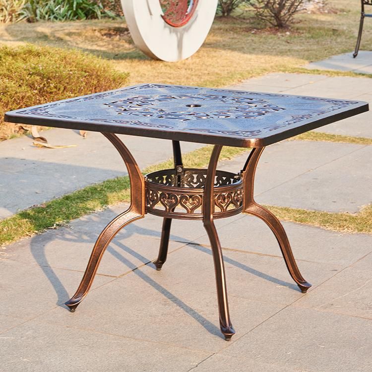 Diameter 100 Cm Tasteful Cast Aluminum Dining Furniture Outdoor Furniture Garden