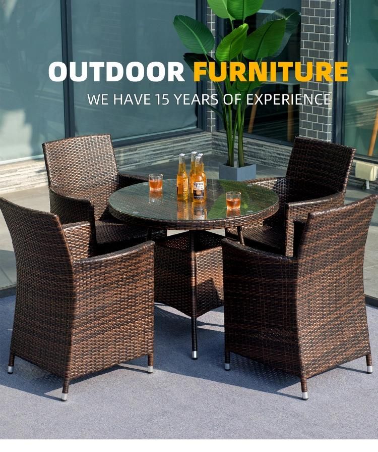 Outdoor Garden Restaurant Rattan Furniture Dining Table and Chair